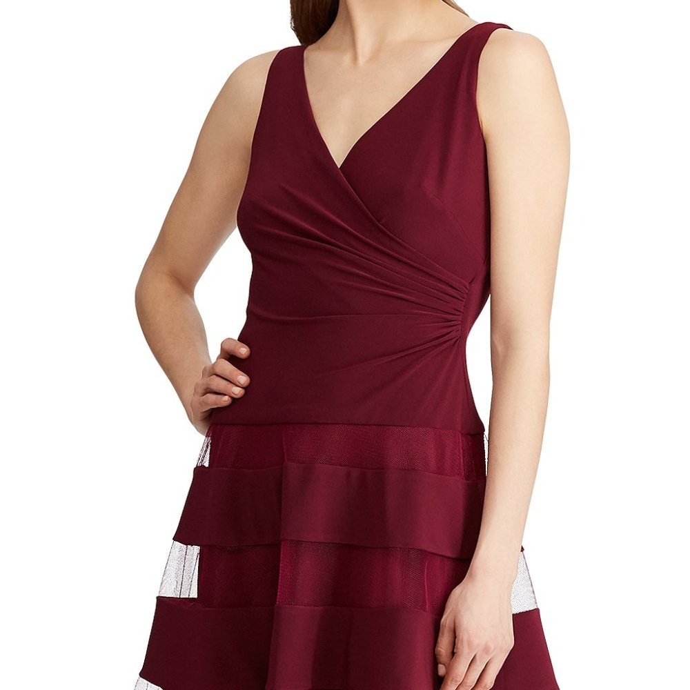 Lauren Ralph Lauren Surplice A-Line Dress